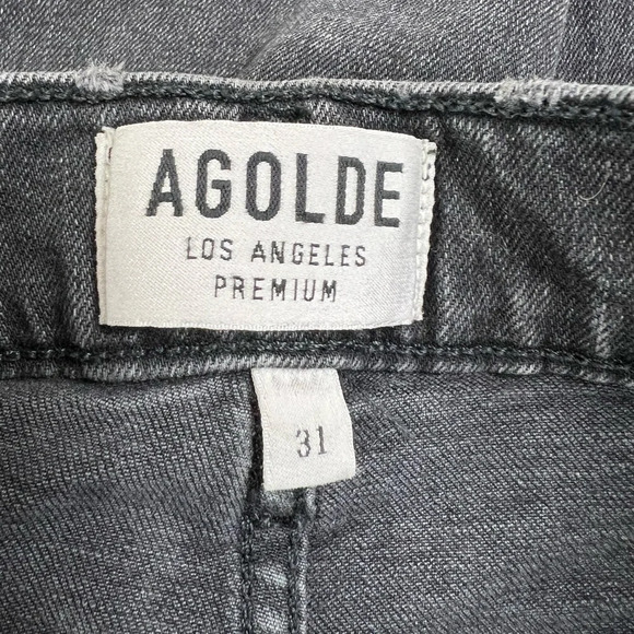 AGOLDE Womens Feel Good High Waist Distressed Ankle Skinny Jeans Size 31 - Picture 14 of 14